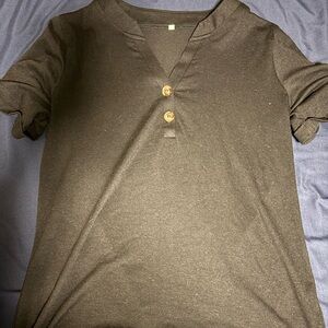 Womens Black V-Neck Shirt